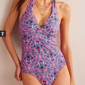 Boden Enhancer Swimsuit — Festive Pink, Floral Vine 36A
